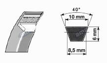 Obrázek k výrobku 32406 - klínový řemen Z34, 10x865 Li, 10x890 Lp