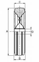 Obrázek k výrobku 1299 - kolo 385/80 mm, nylonový střed 30 mm