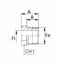 Obrázek k výrobku 58637 - Kompaktní redukce samec x samice  3/8"NPT x 1/4" BSP