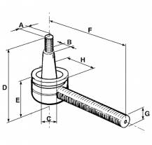 Obrázek k výrobku 36631 - Kulový čep řízení - samice 18x1,5 levý závit