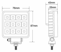 Obrázek k výrobku 62147 - LED pracovní světlo 12/24V 12W 1800LM s vypínačem