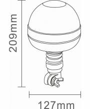 Obrázek k výrobku 59838 - LED zábleskový maják 12-24V, na tyčový držák, serie ATENA