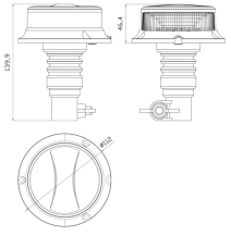 Obrázek k výrobku 60703 - LED zábleskový maják 12-24V, na tyčový držák