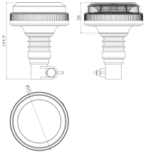 Obrázek k výrobku 60710 - LED zábleskový maják 12-30V, na tyčový držák