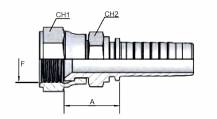 Obrázek k výrobku 62281 - Lis. armatura s vnitřním závitem JIS 60° (KOMATSU) M36x1,5 - hadice 1 1/4"