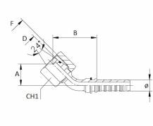 Obrázek k výrobku 58598 - Lis. armatura s vnitřním závitem DIN 24, 5/8", M 30x2, 45 st.