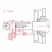 Obrázek k výrobku 55054 - Motor horizontální 13 hP, typ vývodu I