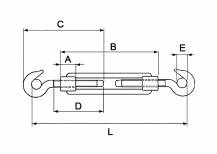 Obrázek k výrobku 58131 - Napínací matice, hák-hák, 110 mm
