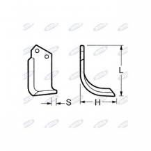 Obrázek k výrobku 43637 - NŮŽ ROTAVÁTORU 106 x 205 x 30 MM LEVÝ