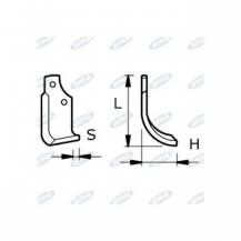 Obrázek k výrobku 60586 - NŮŽ ROTAVÁTORU 110 x 193 x 16 MM PRAVÝ