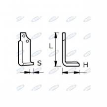 Obrázek k výrobku 43513 - NŮŽ ROTAVÁTORU 115 x 190 x 12 MM PRAVÝ