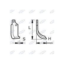 Obrázek k výrobku 43512 - NŮŽ ROTAVÁTORU 115 x 194 x 12 MM LEVÝ