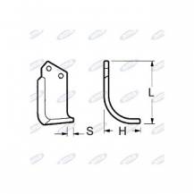 Obrázek k výrobku 43129 - NŮŽ ROTAVÁTORU 120 x 190 x 20 MM LEVÝ