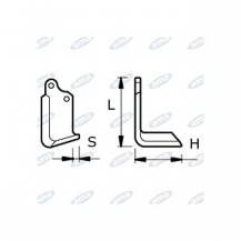 Obrázek k výrobku 43544 - NŮŽ ROTAVÁTORU 135 x 175 x 14 MM LEVÝ