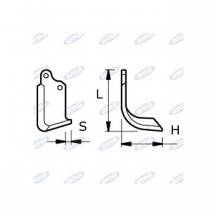 Obrázek k výrobku 43516 - NŮŽ ROTAVÁTORU 142 x 209 x 19 MM LEVÝ