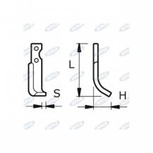Obrázek k výrobku 42842 - NŮŽ ROTAVÁTORU 74 x 173 x 25 MM LEVÝ