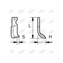 Obrázek k výrobku 43724 - NŮŽ ROTAVÁTORU 80 x 188 x 20 MM PRAVÝ