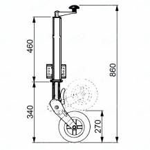 Obrázek k výrobku 19324 - opěrné kolo sklopné 400kg/250 mm