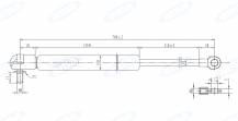 Obrázek k výrobku 32072 - Plynová vzpěra 391mm - 700mm, 350N