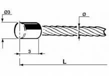 Obrázek k výrobku 57997 - Plynové lanko 1,2 mm, 2000 mm 3x3 mm