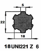 Obrázek k výrobku 60691 - Pouzdro s vnitřním profilem, 50mm