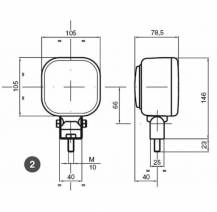 Obrázek k výrobku 59879 - Pracovní halogenové světlo 124x124 mm