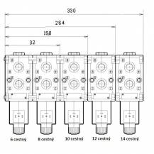 Obrázek k výrobku 59799 - Průmyslový 10 cestný modulární ventil 50l, 12V, 3/8"