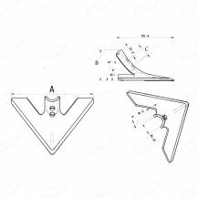 Obrázek k výrobku 61410 - radlička, šíře 175 mm/2 díry/materiál 6 mm