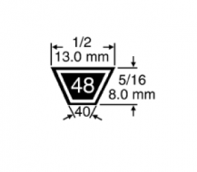 Obrázek k výrobku 55124 - Řemem kevlarový, klínový 12,7x1016 mm