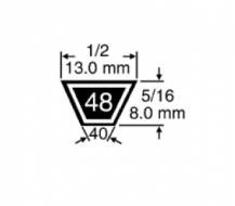 Obrázek k výrobku 55151 - Řemem kevlarový, klínový 12,7x1955,8 mm