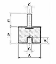 Obrázek k výrobku 56109 - silentblok 15x15 M4