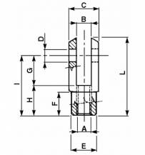 Obrázek k výrobku 57538 - Spojovací vidlice M10, 52 mm