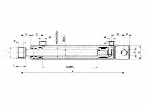 Obrázek k výrobku 55517 - Standardní dvoučinný hydraulický válec 525mm