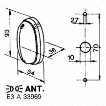 Obrázek k výrobku 3689 - Světlo bílé obrysové 54x93mm 12V 5W