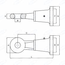 Obrázek k výrobku 56270 - Tažné oko s přírubou cat. F2 - homologace