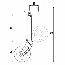 Obrázek k výrobku 60044 - Teleskopické kolo sklopné 220 mm, 800 kg