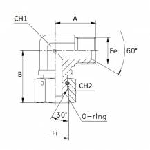 Obrázek k výrobku 58984 - Závitová redukce 90° samec/samice otočná matice 1/2"